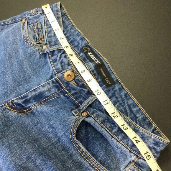 Vintage Jordache Womens Blue Denim Cuffed Skinny Crop Jeans Medium Wash Size 6 - Picture 7 of 13